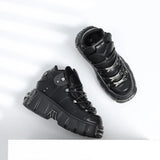 Gothic Platform Leather Sneakers