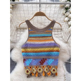 Vintage Knitted Retro Crochet Women Tank Tops