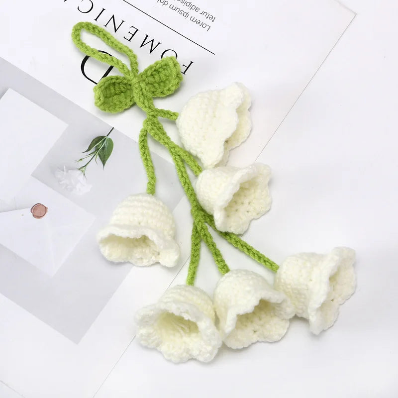 Bell Orchid Bouquet Kintted Crochet Flower