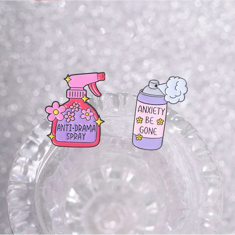 Anti-Drama Spray Enamel Pins