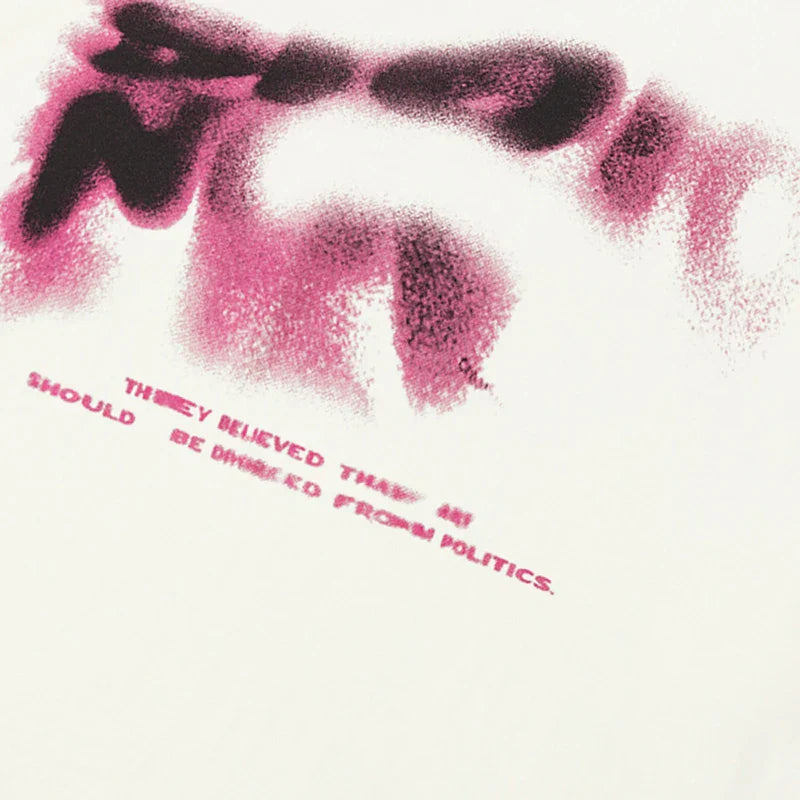 Casual Blurred Graphic White T-Shirt