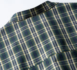 Plaid Stand Collar Cargo Shirt