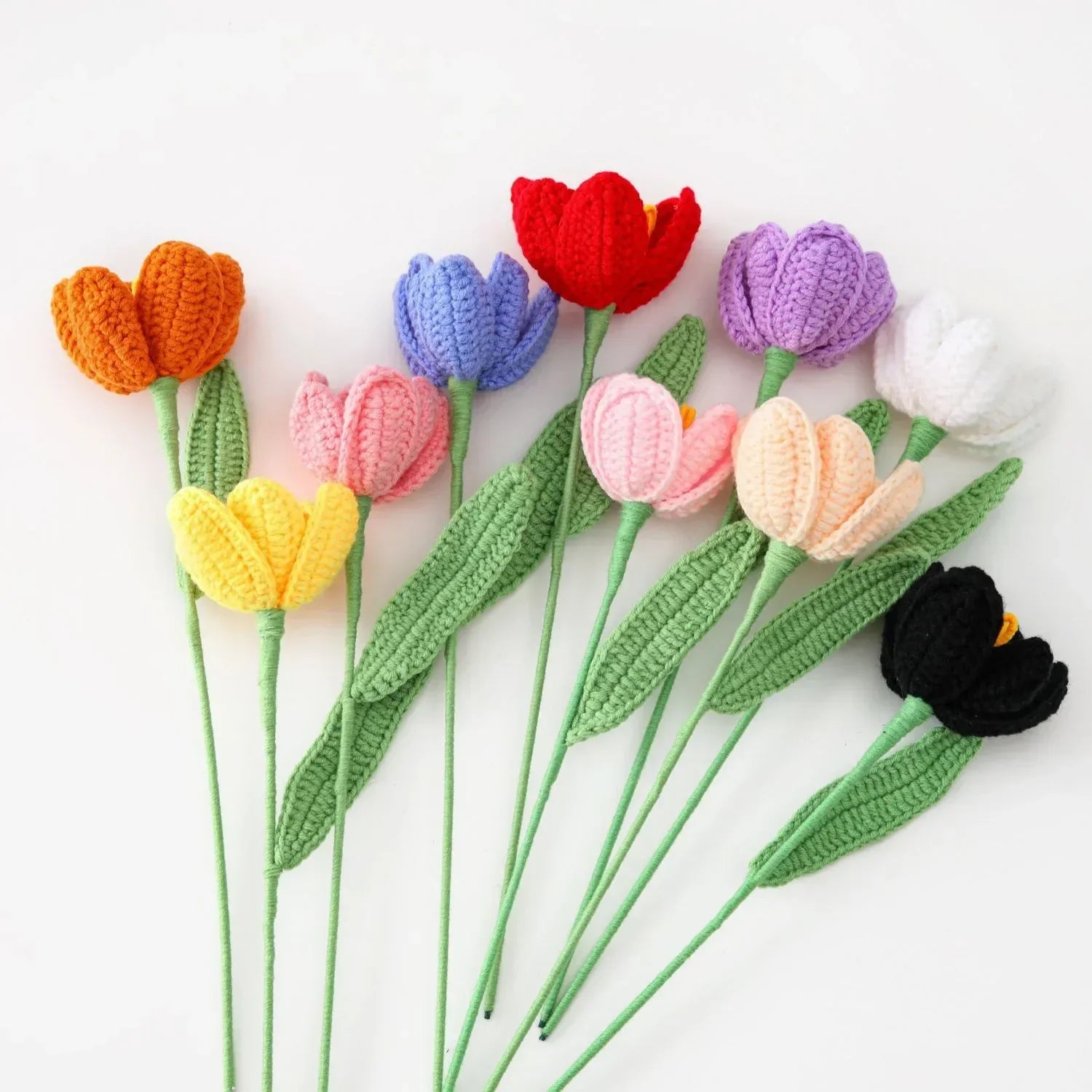 Vintage Tulips Crochet Flowers Handmade