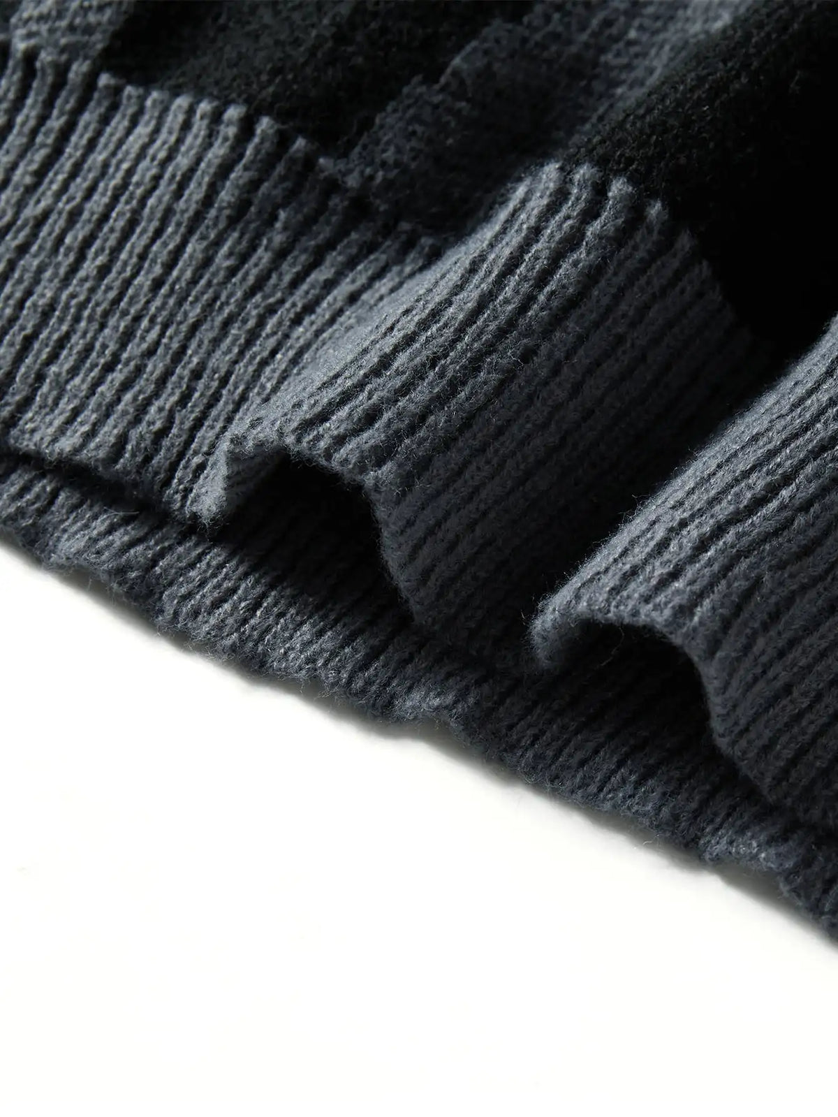 Irregular Jacquard pattern O-neck Sweater