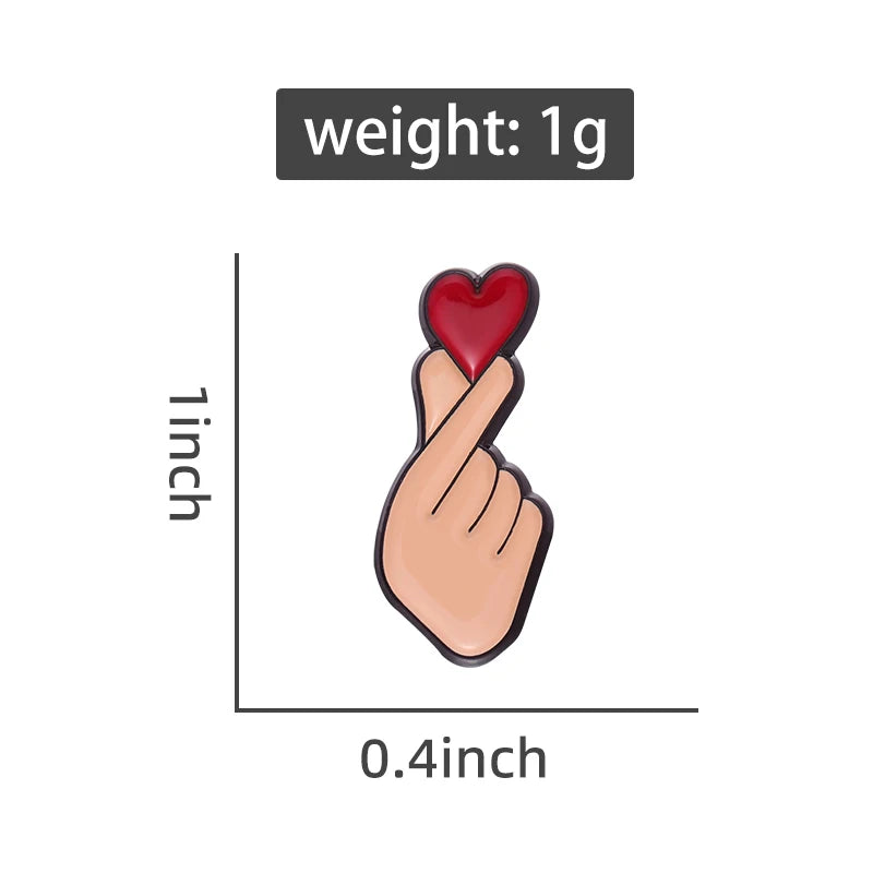 Cartoon Heart Badge Pin