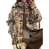 Grandma's American Cat Jacquard Jacket