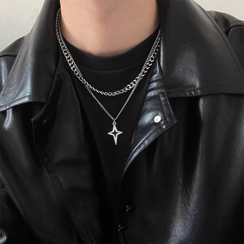 Y2K Cuban Star Necklace