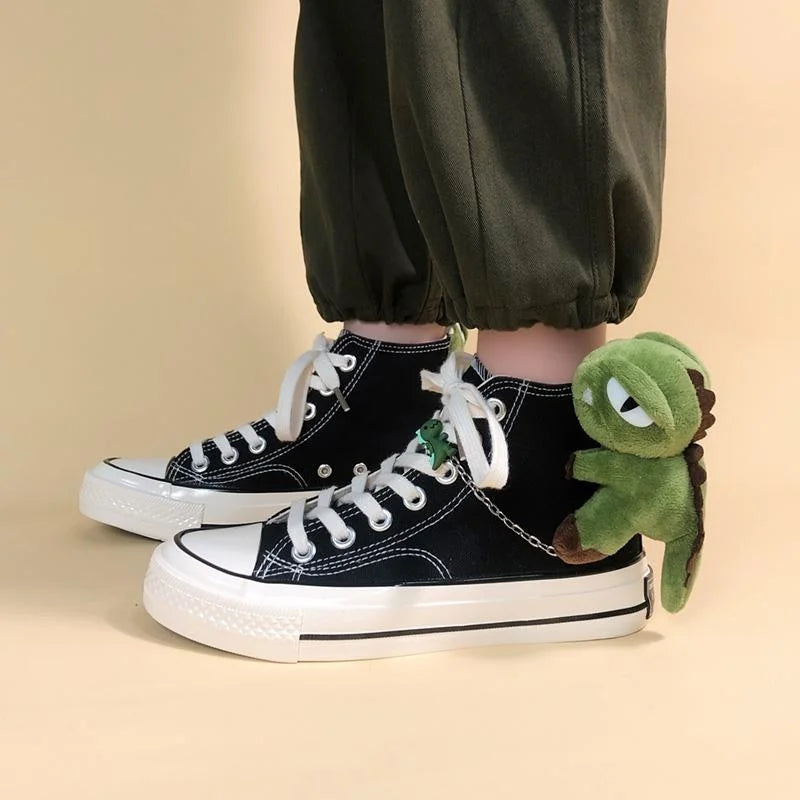 Weird Core Dinosaur Canvas Shoes