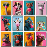Colorful Funny Animal Blowing Posters