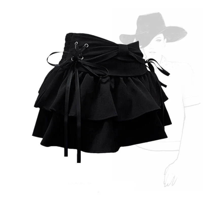 Coquette Core Pleated Denim Mini Skirt