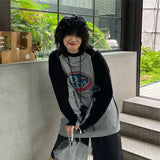 Y2K Vintage Gray Patchwork T-shirt