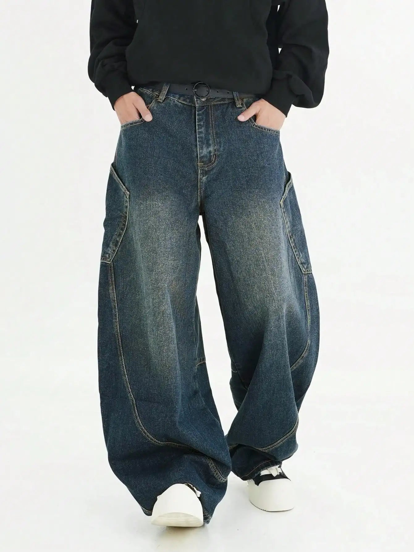 Vintage Washed Denim Lazy Boy Jeans