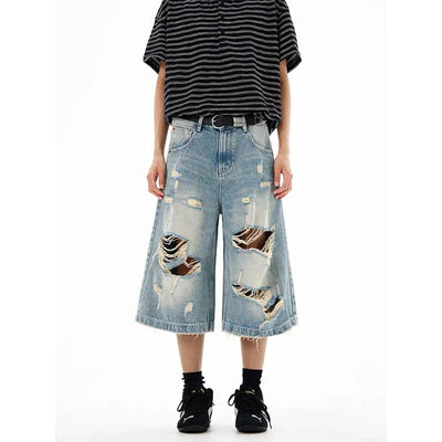 Blaue Vintage-Jeans-Shorts