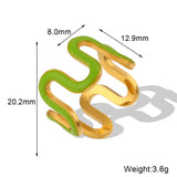 Anillos Ondulados Modernos Esmaltados Y2K