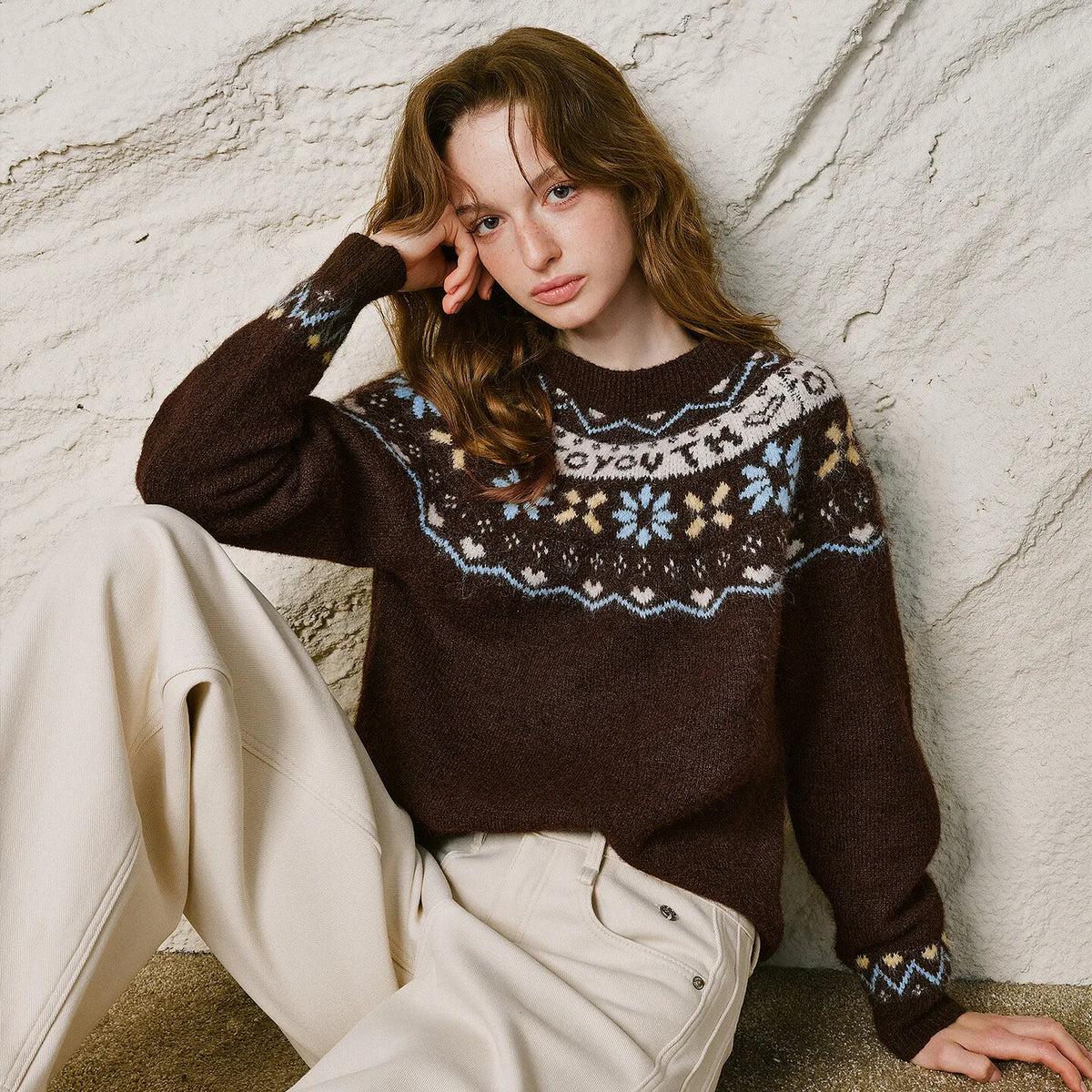 Fair Isle Grandma Aesthetic Sweater