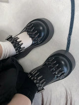 Nieten Schnalle Punk Party Plateau Schuhe
