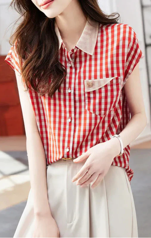 Plaid Button Down Summer Shirt