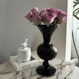 Medieval Black Nitrate Glass Vintage Vase