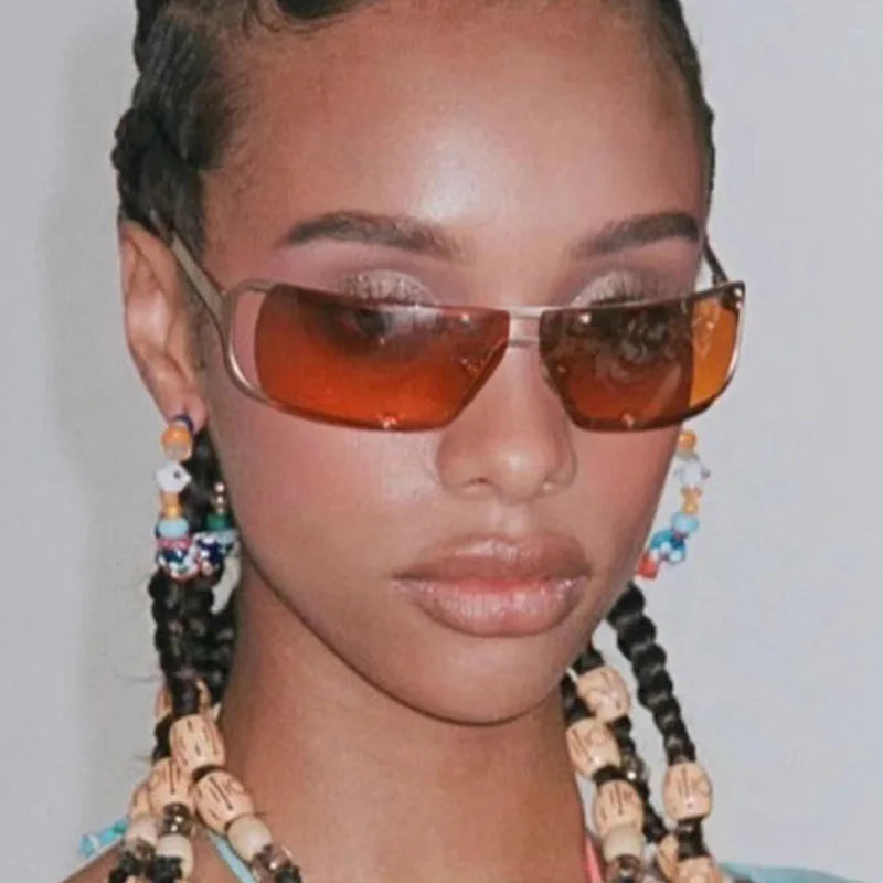 Y2K Futuristic Rectangle Glasses