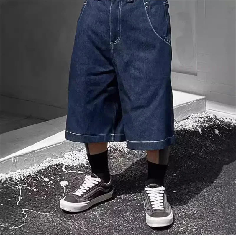 Vintage bestickte Denim-Jorts
