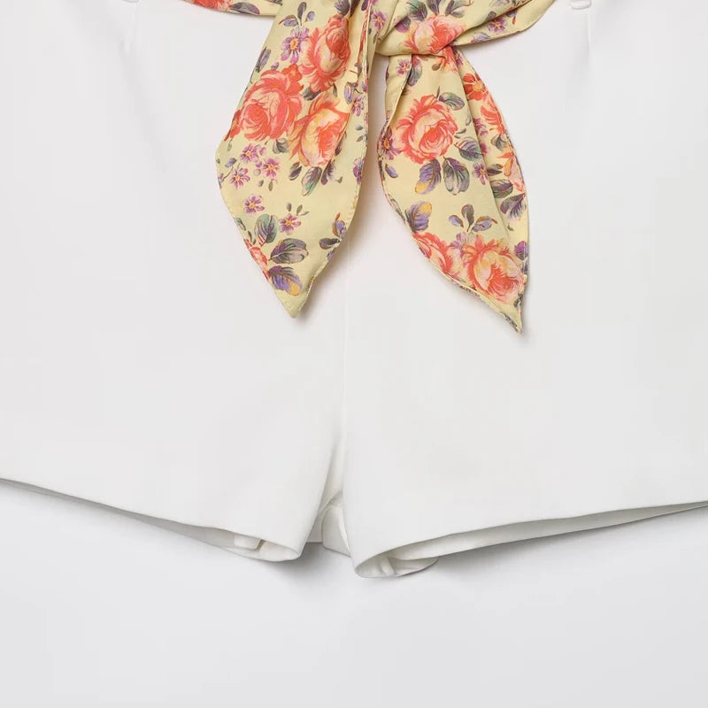 Scarf Belted Shorts