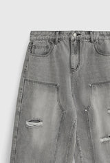 Ripped Wide Leg Carpenter Jorts