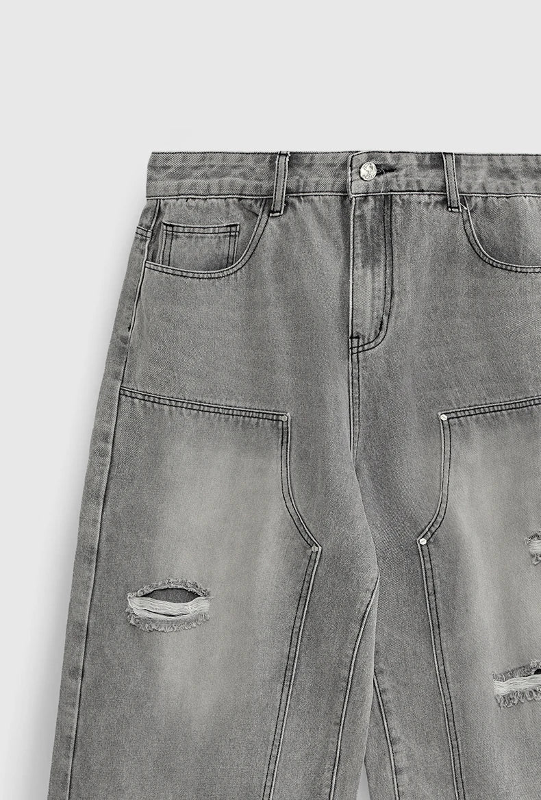 Ripped Wide Leg Carpenter Jorts