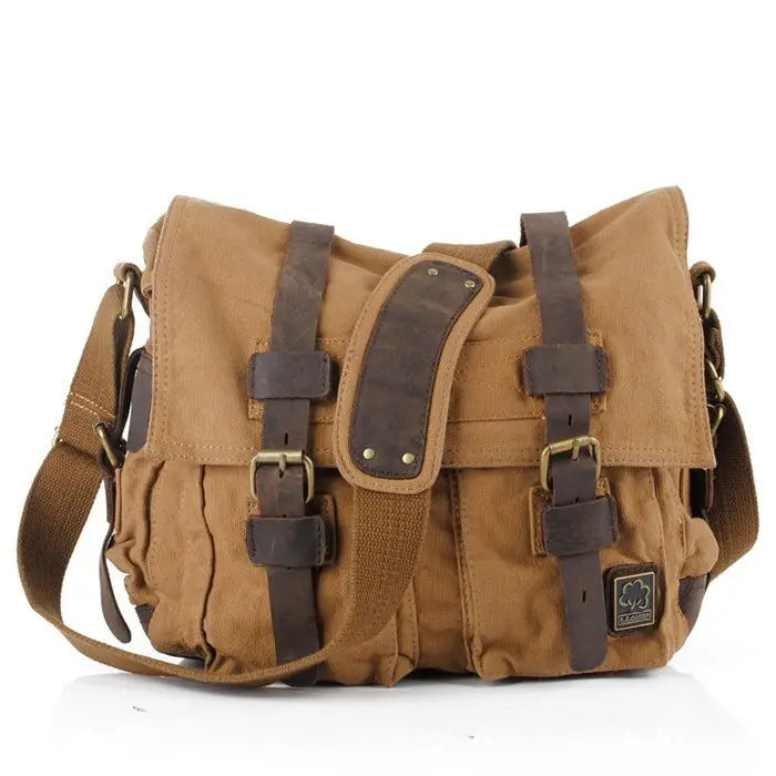Vintage Canvas Leather Messenger Bag