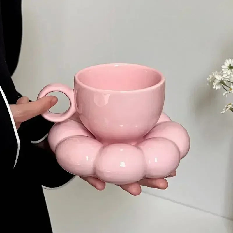Juego de tazas burbuja rosadas
