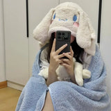 Cute Cartoon Face Office Nap Hooded Blanket