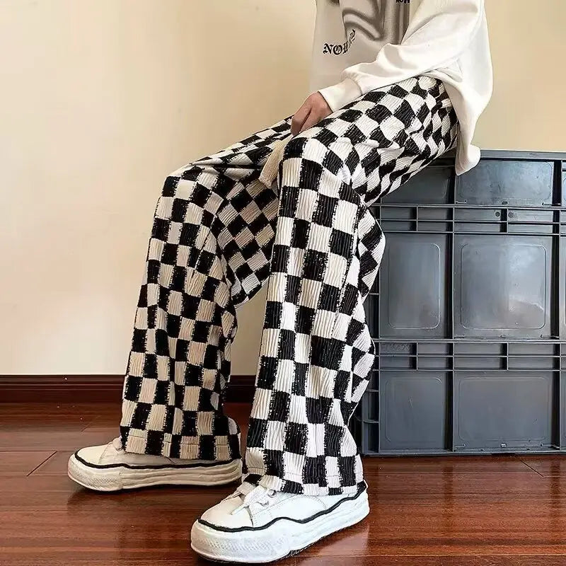 Y2K Checkered Black Pants