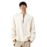 Casual Korean Half Zipper T-Shirt