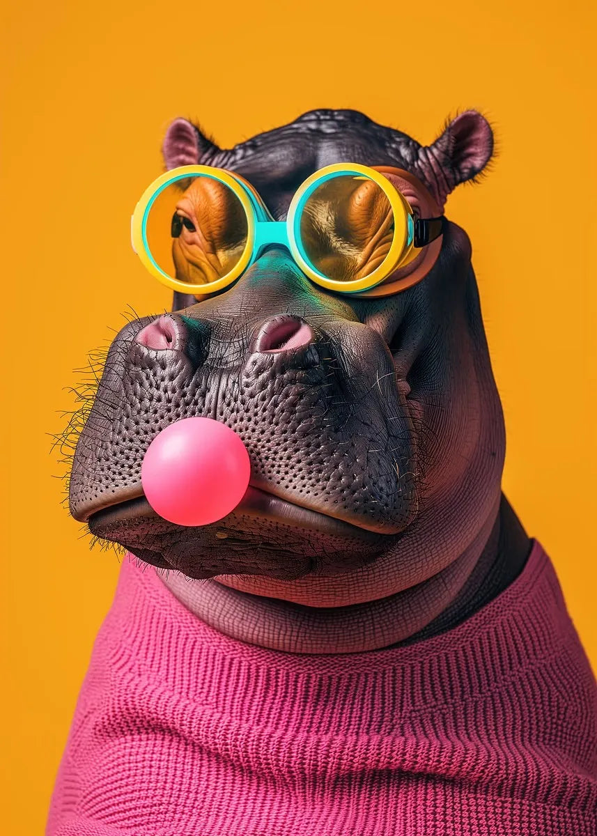 Colorful Funny Animal Blowing Posters