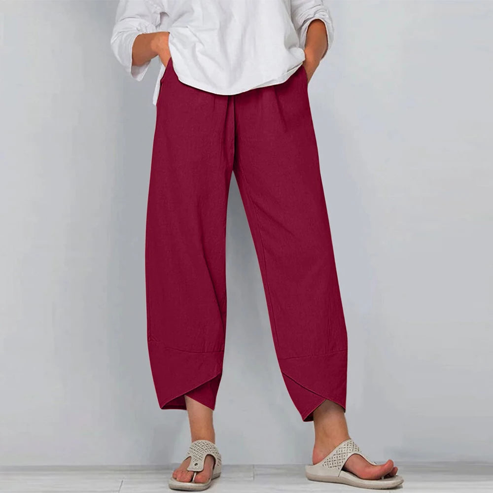 Old Money Linen Wide Leg Women Pants