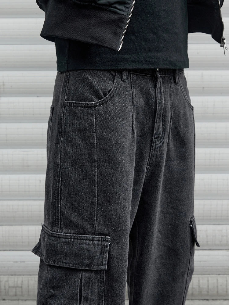 Straight Leg Korean Cargo Jeans
