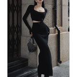 Corporate Girl High Waist Slit Maxi Skirt