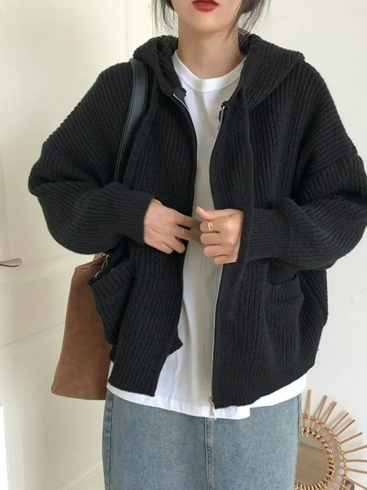 Chunky Knitted Hooded Sweater