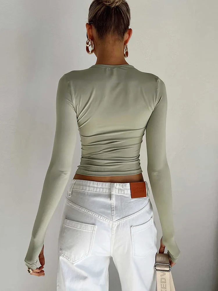 Y2K Long Sleeve Slim Women's Top