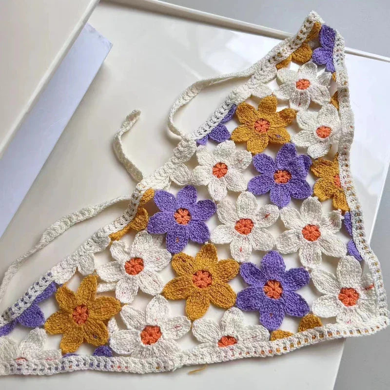 Floral French Style Triangle Handmade Headband