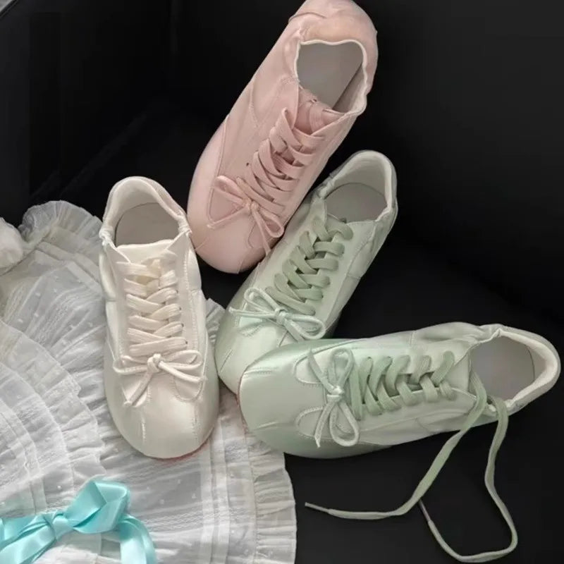 Ballet Aesthetic Bow Sneakers