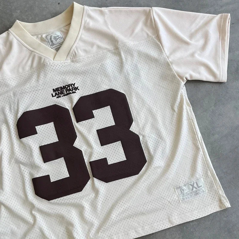 Retro Mesh Football Jersey Sports T-Shirt