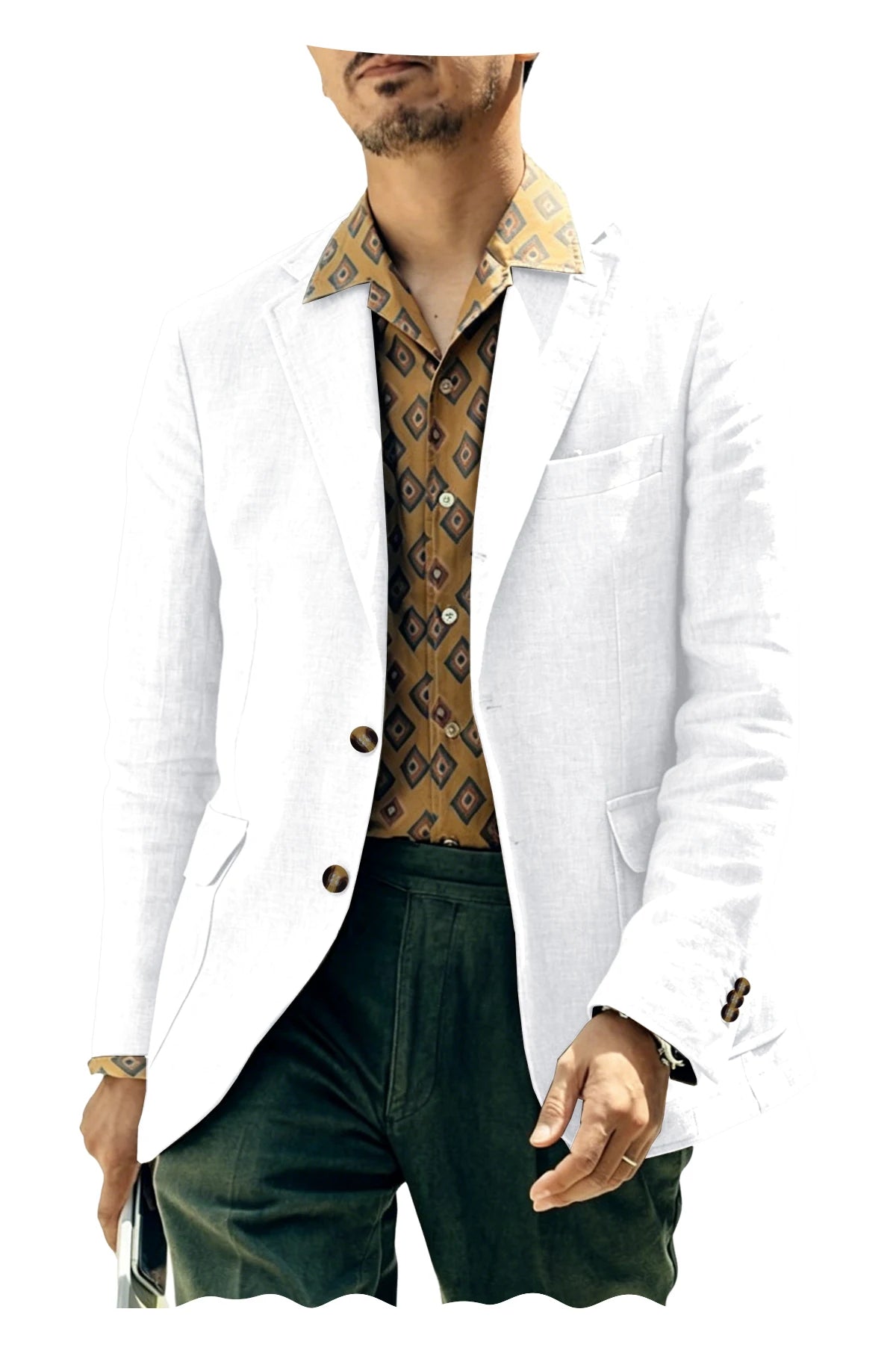 Italian Men Linen Suit Jacket