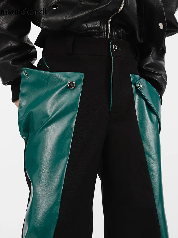 Y2K Cyber Faux Leather Pants