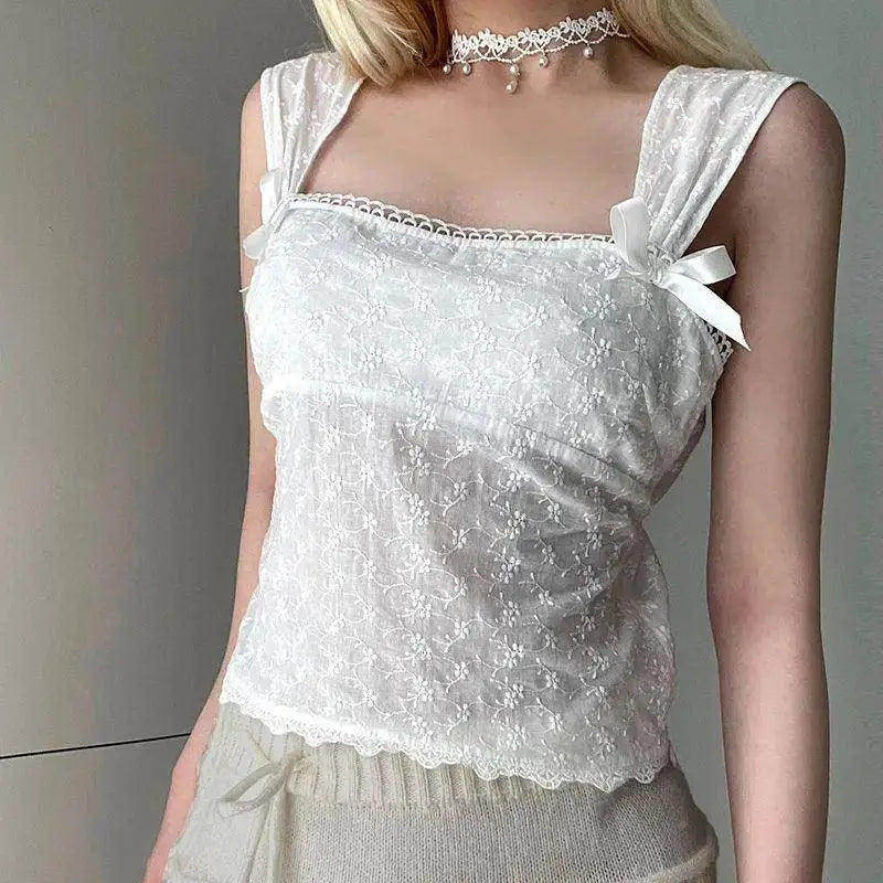 Coquette White Backless Top