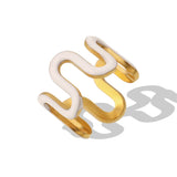 Anillos Ondulados Modernos Esmaltados Y2K