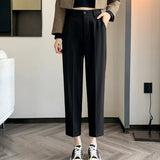 Corporate Girl Straight Leg High Waist Pants