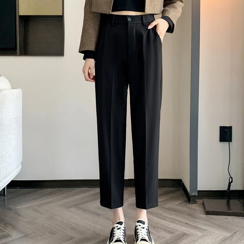 Corporate Girl Straight Leg High Waist Pants