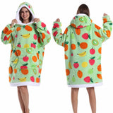 Strawberry Printed Oversized Blanket Hoodie
