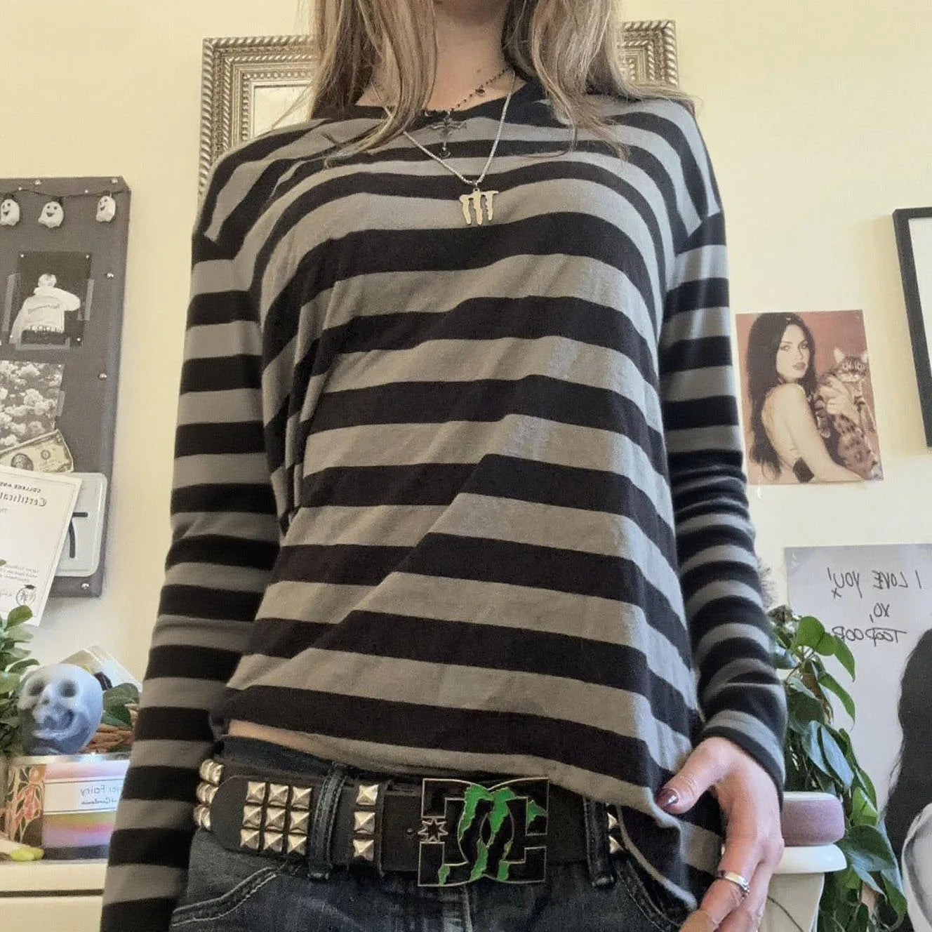 Fairy Grunge Striped Long Sleeve T-Shirt