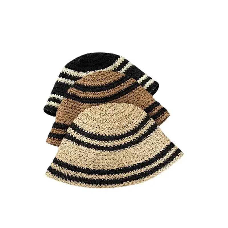 Strip Sunshade Bucket Hat